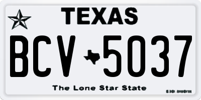 TX license plate BCV5037