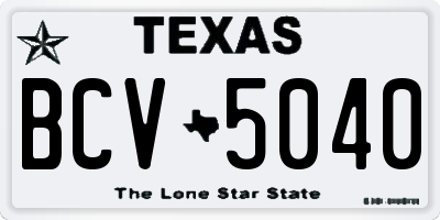 TX license plate BCV5040