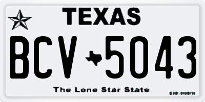 TX license plate BCV5043