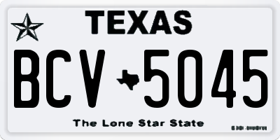 TX license plate BCV5045