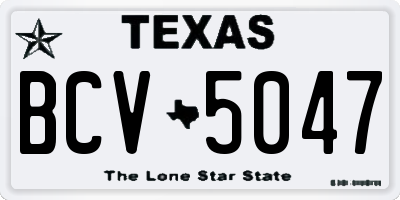 TX license plate BCV5047