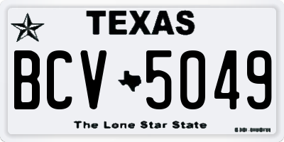 TX license plate BCV5049