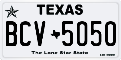 TX license plate BCV5050