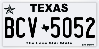 TX license plate BCV5052