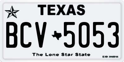 TX license plate BCV5053