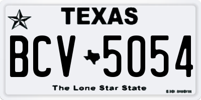 TX license plate BCV5054