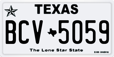 TX license plate BCV5059