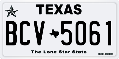 TX license plate BCV5061