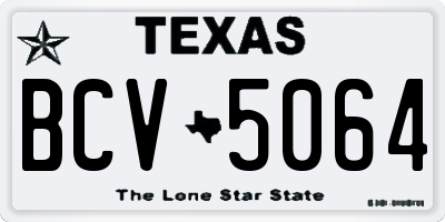 TX license plate BCV5064