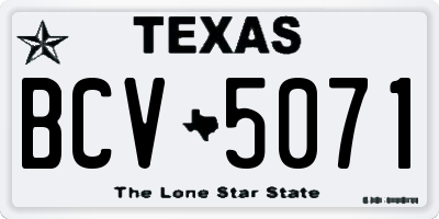 TX license plate BCV5071