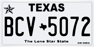 TX license plate BCV5072