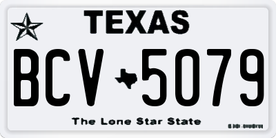 TX license plate BCV5079