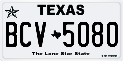 TX license plate BCV5080