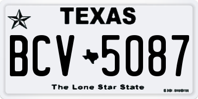 TX license plate BCV5087