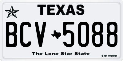 TX license plate BCV5088