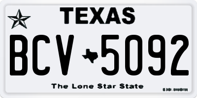 TX license plate BCV5092