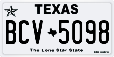 TX license plate BCV5098