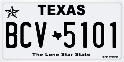 TX license plate BCV5101