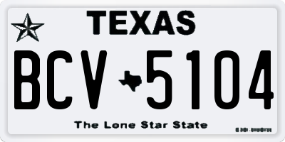 TX license plate BCV5104