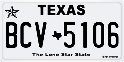 TX license plate BCV5106