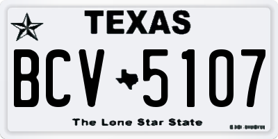 TX license plate BCV5107