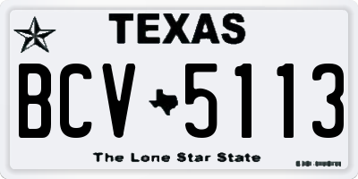 TX license plate BCV5113
