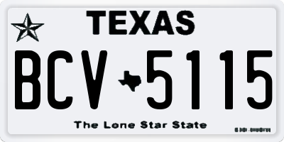 TX license plate BCV5115