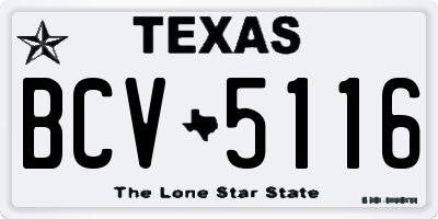 TX license plate BCV5116