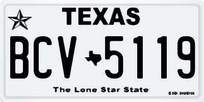 TX license plate BCV5119