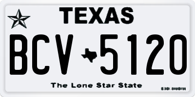 TX license plate BCV5120
