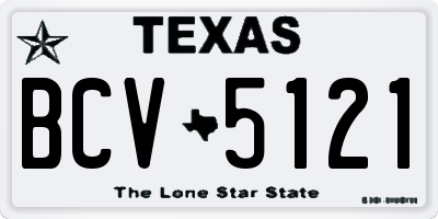 TX license plate BCV5121