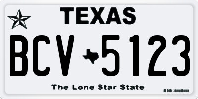 TX license plate BCV5123