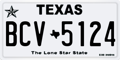 TX license plate BCV5124