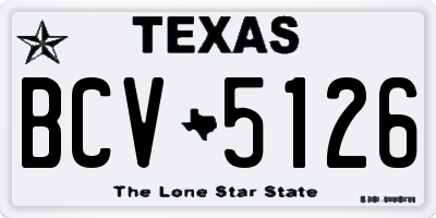 TX license plate BCV5126