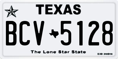 TX license plate BCV5128