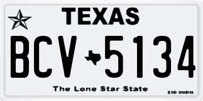 TX license plate BCV5134