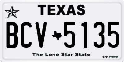 TX license plate BCV5135