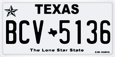 TX license plate BCV5136