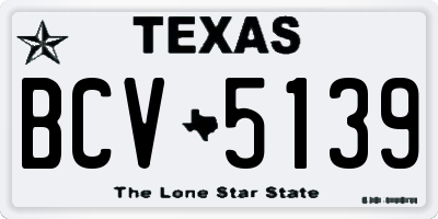 TX license plate BCV5139