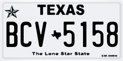 TX license plate BCV5158