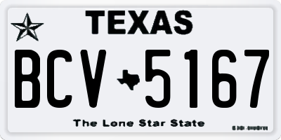 TX license plate BCV5167