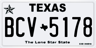 TX license plate BCV5178