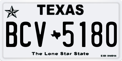 TX license plate BCV5180