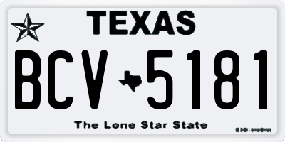 TX license plate BCV5181