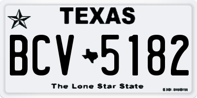 TX license plate BCV5182