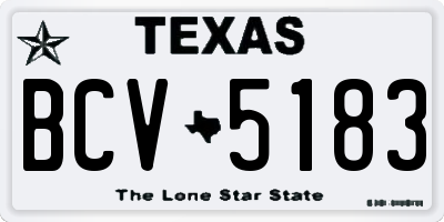 TX license plate BCV5183