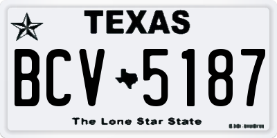 TX license plate BCV5187