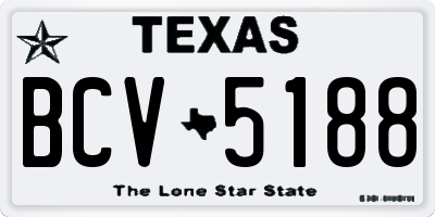 TX license plate BCV5188