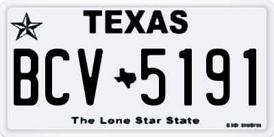 TX license plate BCV5191