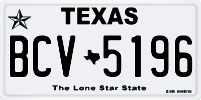 TX license plate BCV5196